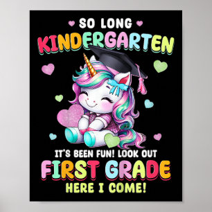 Poster Crianças Unicorn Tão Longa Graduação No Jardim de