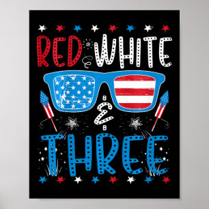 Poster Crianças Vermelho Branco E Três Engraçado 3º Anive