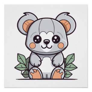 Póster Criando Vetor de Koala Mágico Kawaii