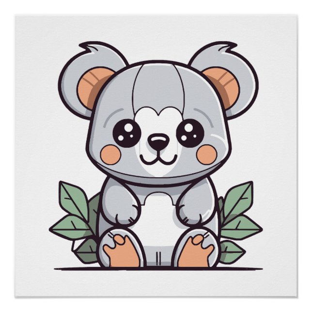 Póster Criando Vetor de Koala Mágico Kawaii (Frente)
