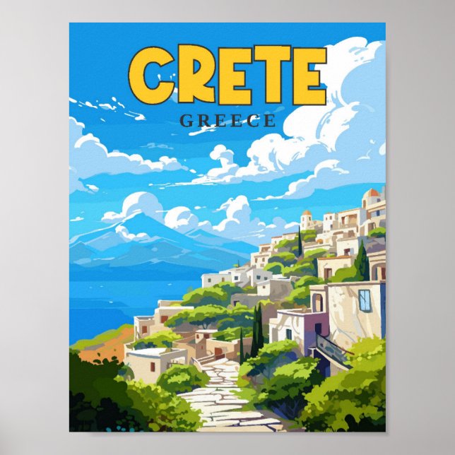 Poster Criar ilustração de viagens vintage de Grécia (Frente)