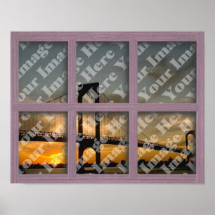 Póster Criar seu próprio quadro de janela de madeira