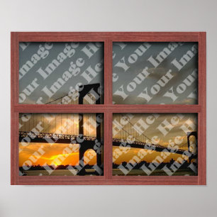 Póster Criar seu próprio quadro de janela de madeira