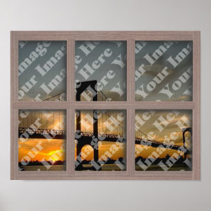 Póster Criar seu próprio quadro de janela descorado 6