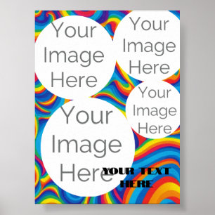 Poster criar texto de foto em papel modelo arco-íris