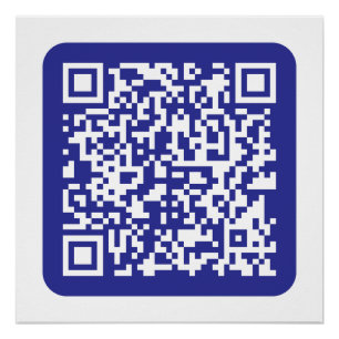Póster Criar um código de QR digitalizável Azul Escuro