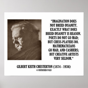 Poster Criativa de insanidade da imaginação de Chesterton