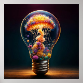 Poster Criatividade luminosa de vidro fantasista aquática