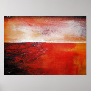 Póster Criativo moderno de pintura de Canvas vermelha Abs