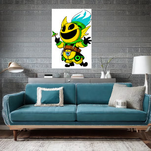 Poster Criatura engraçada de desenho de alienígena Arte