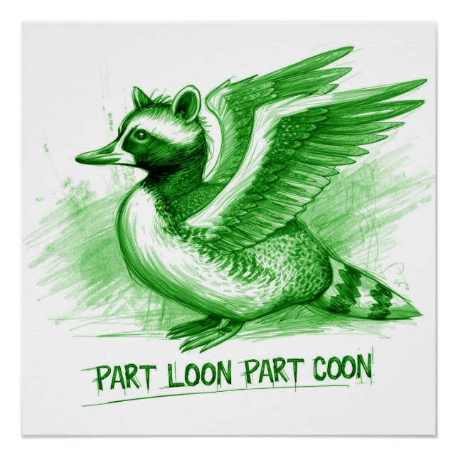 Póster Criatura Híbrida Parte Loon Parte Coon (Frente)