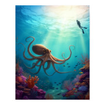 Criatura marinha avista um mergulhador