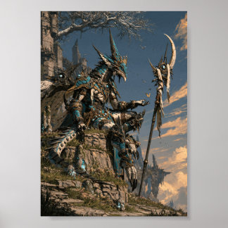 Poster Criatura Mística Xamã de Fantasia Sombria com Borb