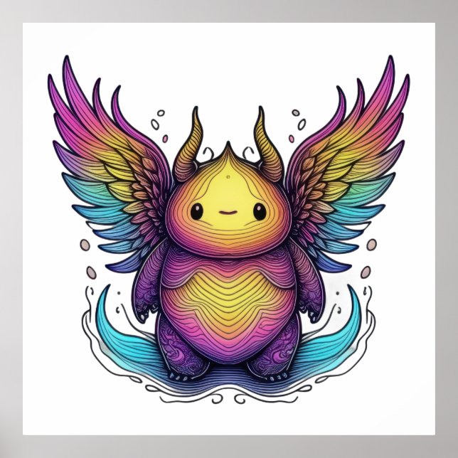 Poster Criatura radiante alada (Frente)