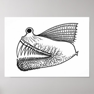 Poster Criatura Surreal da Profundeza do Mar – Monstro de