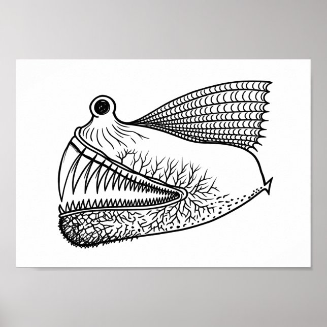 Poster Criatura Surreal da Profundeza do Mar – Monstro de (Frente)