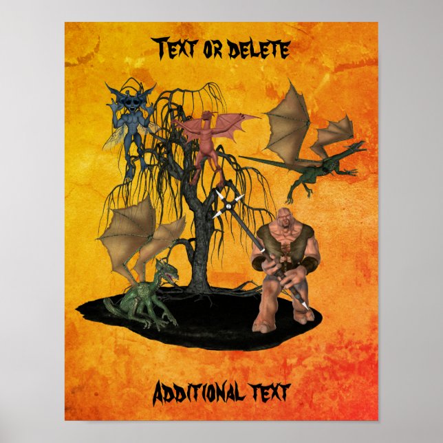 Poster Criaturas de Goblin do Halloween Personalizadas (Frente)