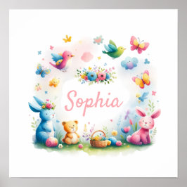 Poster Criaturas e Florais Whimsical