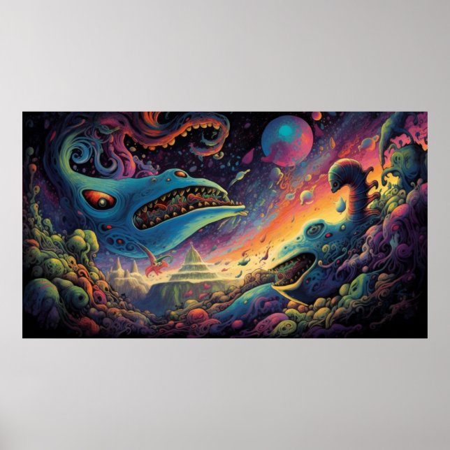 Poster Criaturas voadoras de trippy (Frente)