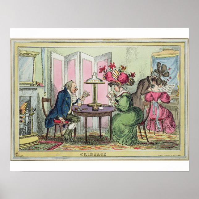 Póster Cribbage, publicado por Thomas McLean, Londres (co (Frente)