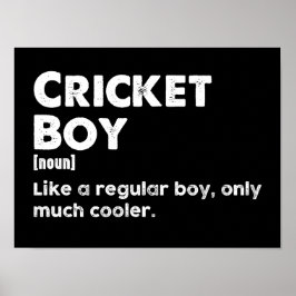 Poster Cricket Boy Engraçado Definição Cricket Lover