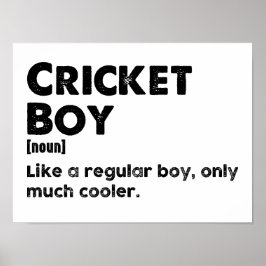 Poster Cricket Boy Engraçado Definição de Dicionário