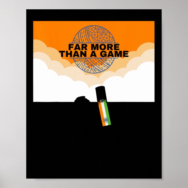 Poster Cricket da Índia Mais do que bandeira no uniforme  (Frente)