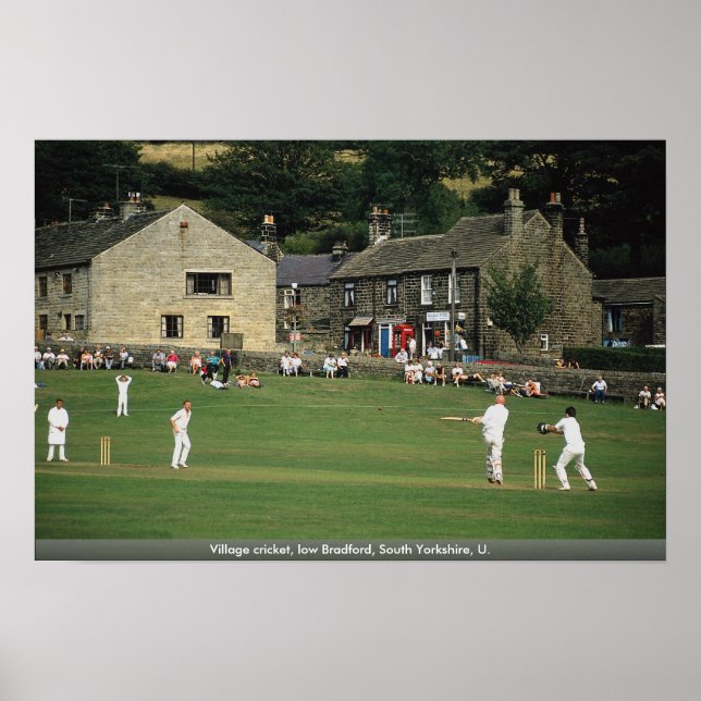 Poster Cricket da vila, inferior Bradford, South Yorkshir (Frente)