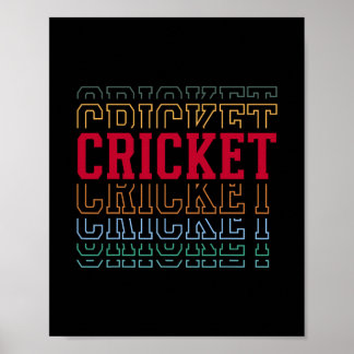 Poster Cricket Funny Layered Text Team Player Coach Youth