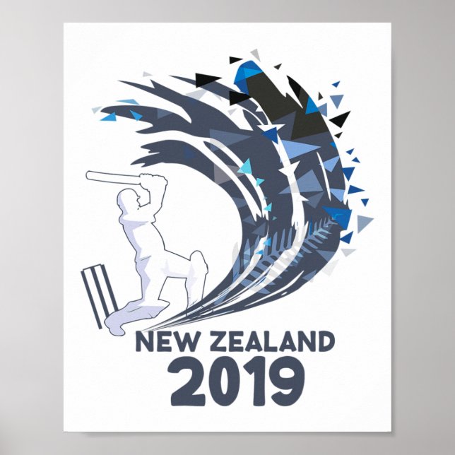 Poster Cricket Nova Zelândia  (Frente)