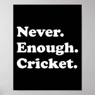Poster Cricket Nunca é Demais Cricket Divertido