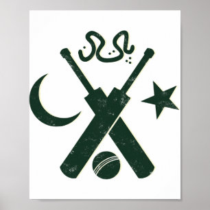 Poster Cricket Paquistão (estrela amarela Urdu)