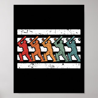 Poster Cricket Player Retro Cricket Lover Cricket