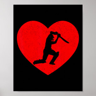 Poster Cricket Valentine Coração em Forma de Amantes de C