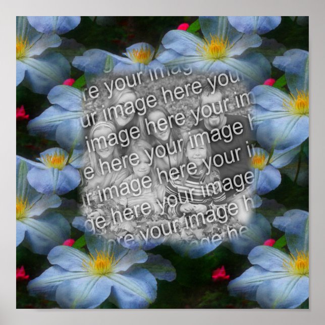 Poster Crie a sua própria borda do Flor Clematis (Frente)