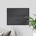 Poster Crie a sua própria cotação preta Matriz<br><div class="desc">Crie a sua própria citação personalizada de poster. Apresenta uma tipografia minimalista de máquina de escrever a preto mate</div>