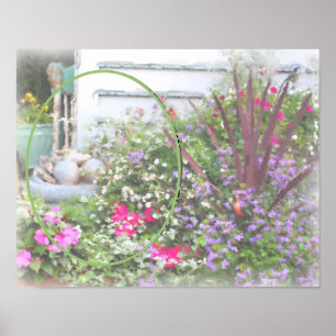 Poster Crie a sua própria pintura do jardim de flores fot