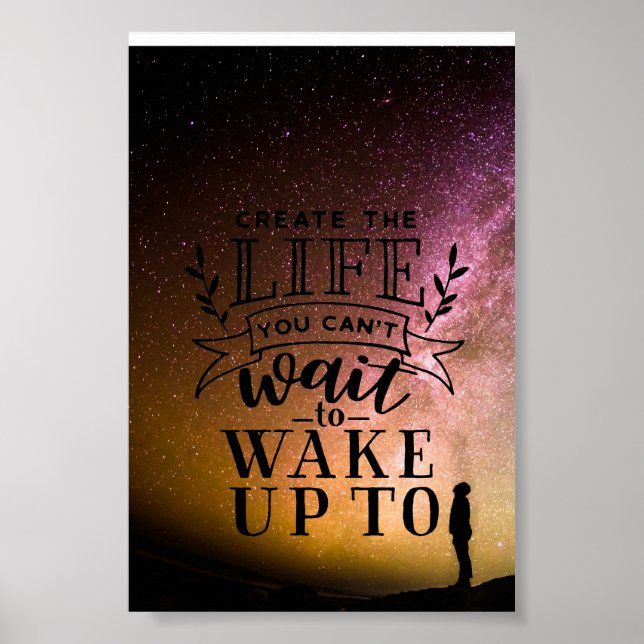 Poster Crie a vida que você não pode esperar para acordar (Frente)