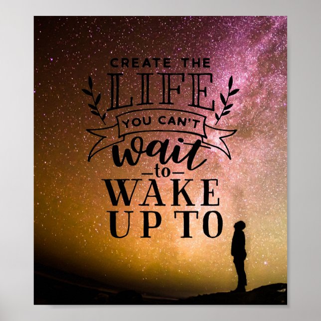 Poster Crie a vida que você não pode esperar para acordar (Frente)
