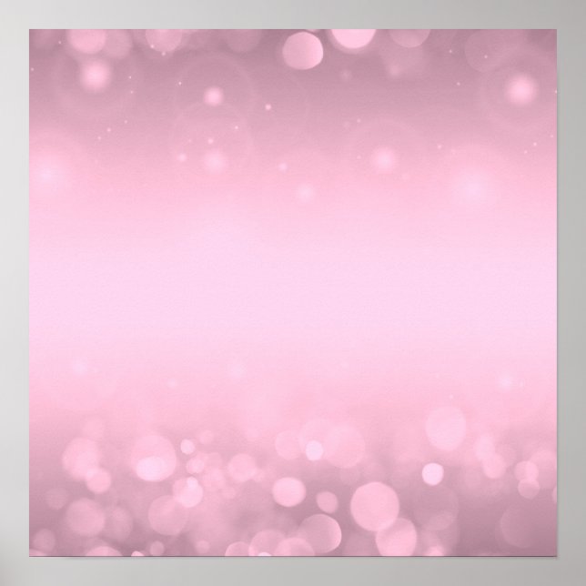 Poster Crie O Seu! Fundo do Bokeh - Rosa (Frente)