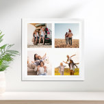 Poster Crie o seu próprio quadrado de imagens de 4 fotos<br><div class="desc">Crie seu próprio poster de colagem personalizada de fotos com 4 de suas fotos favoritas.</div>