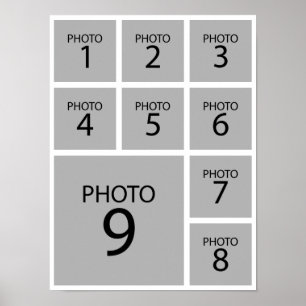 Poster Crie seu modelo personalizado de colagem 9 FOTO