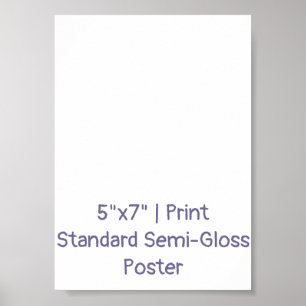 Poster Crie seu Personalizado 5"x7" Padrão Semi-Brilho