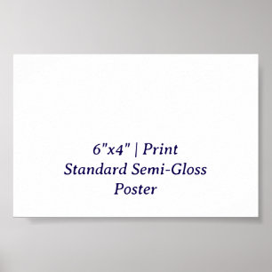 Poster Crie seu Personalizado 6"x4" Semi-Brilho Padrão