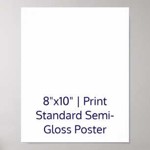 Poster Crie seu Personalizado 8"x10 Standard Semi-Brilho