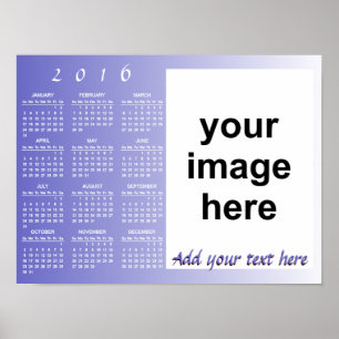 Póster Crie Seu Próprio Calendário de Fotos Personalizado