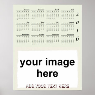 Póster Crie seu próprio Calendário Personalizado da Pared