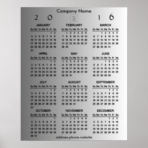Póster Crie Seu Próprio Calendário Promocional de Negócio