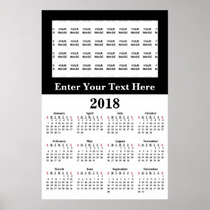Póster Crie Seu Próprio Cartaz de Calendário Personalizad