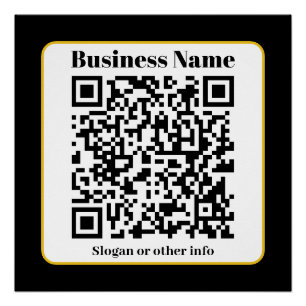 Póster Crie Seu Próprio Código QR Borda Preta Branca Do